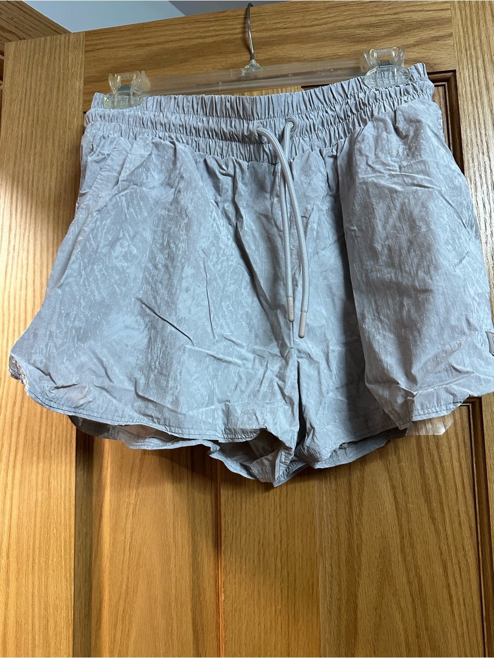 Nuuds Retro Track Shorts “pebble” color